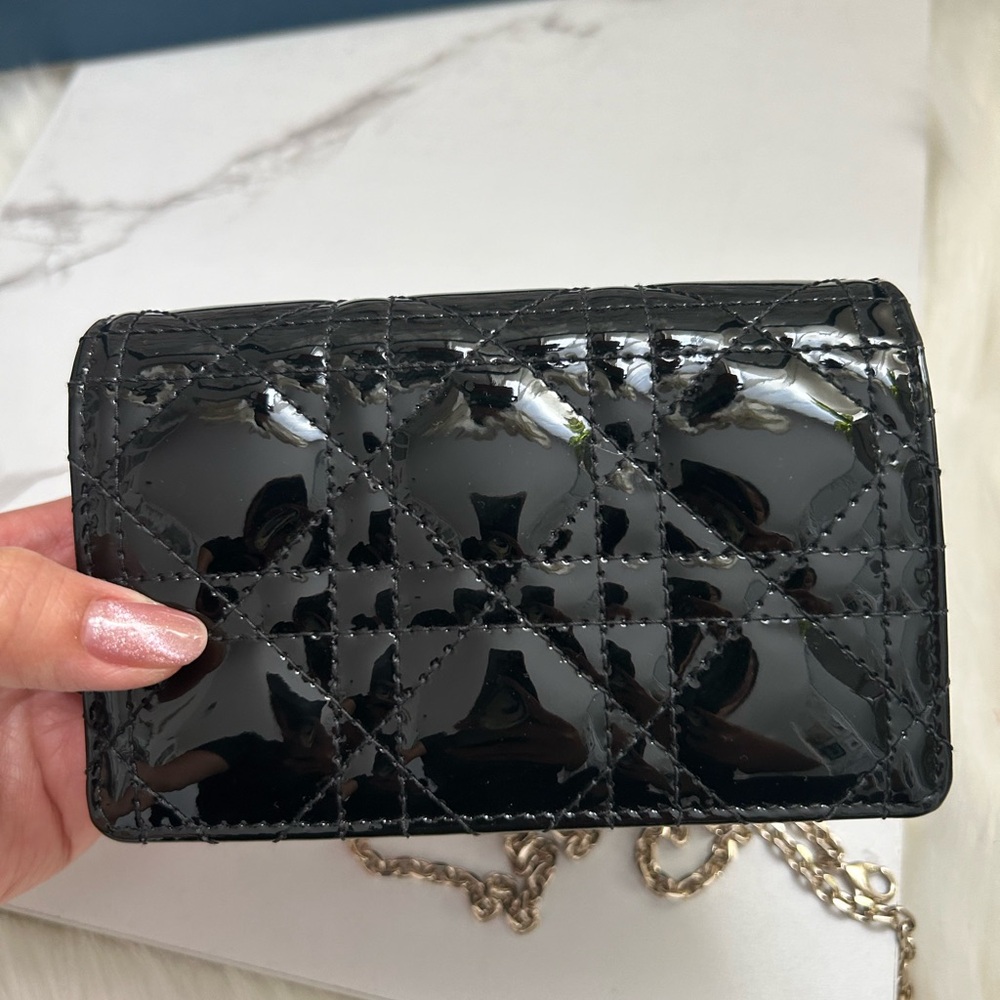 Christian Dior Nano lady Dior pouch with chain